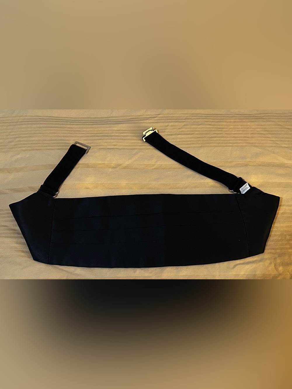 Black Men’s Cummerbund Adjustable to fit all sizes - Classic Formal Accessory
